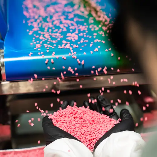 Sprinkles moving through a production line