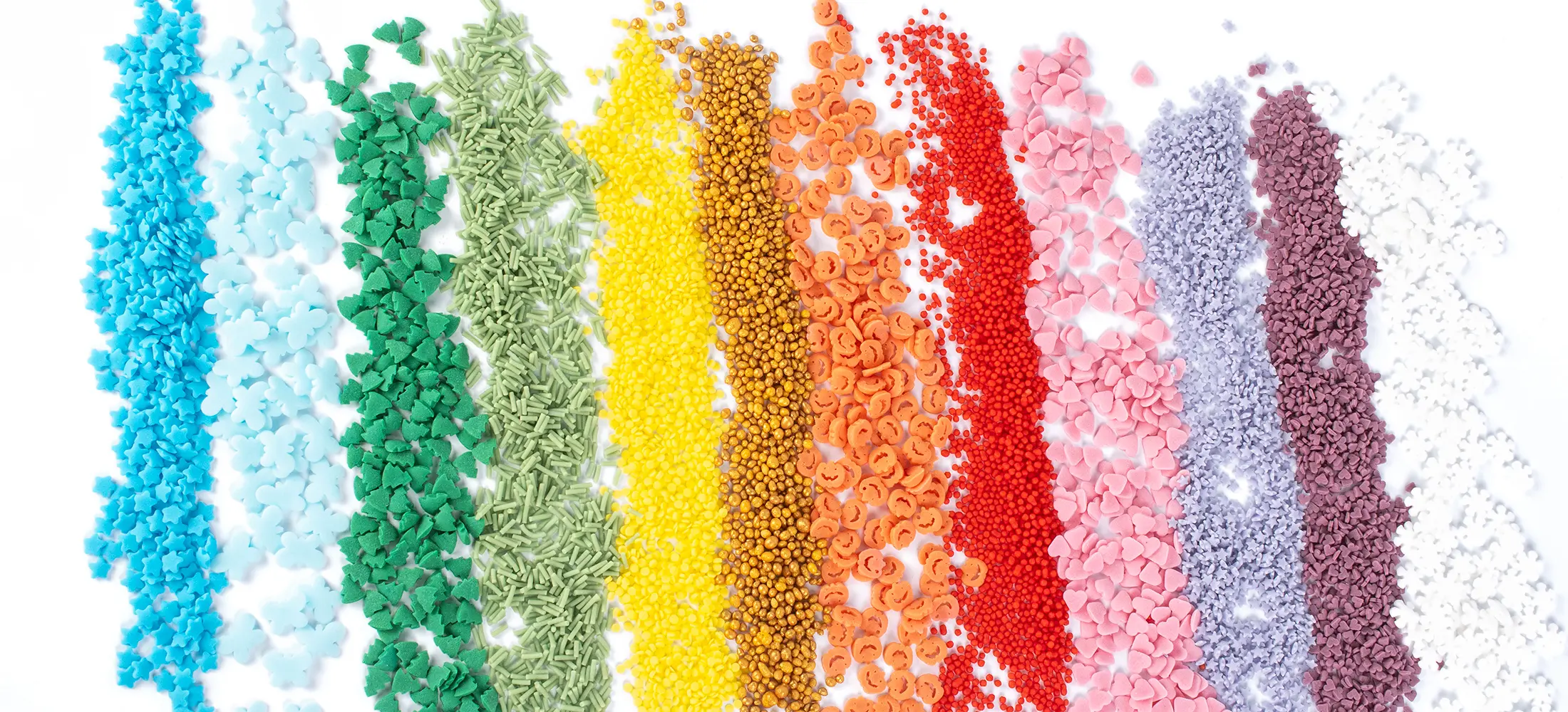 Colourful sugar shapes