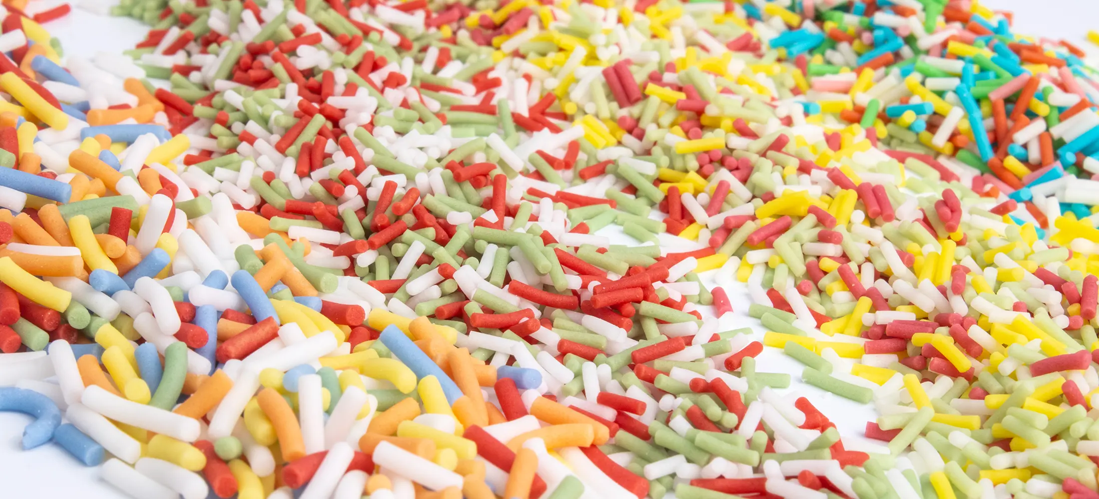 Colourful sugar strands