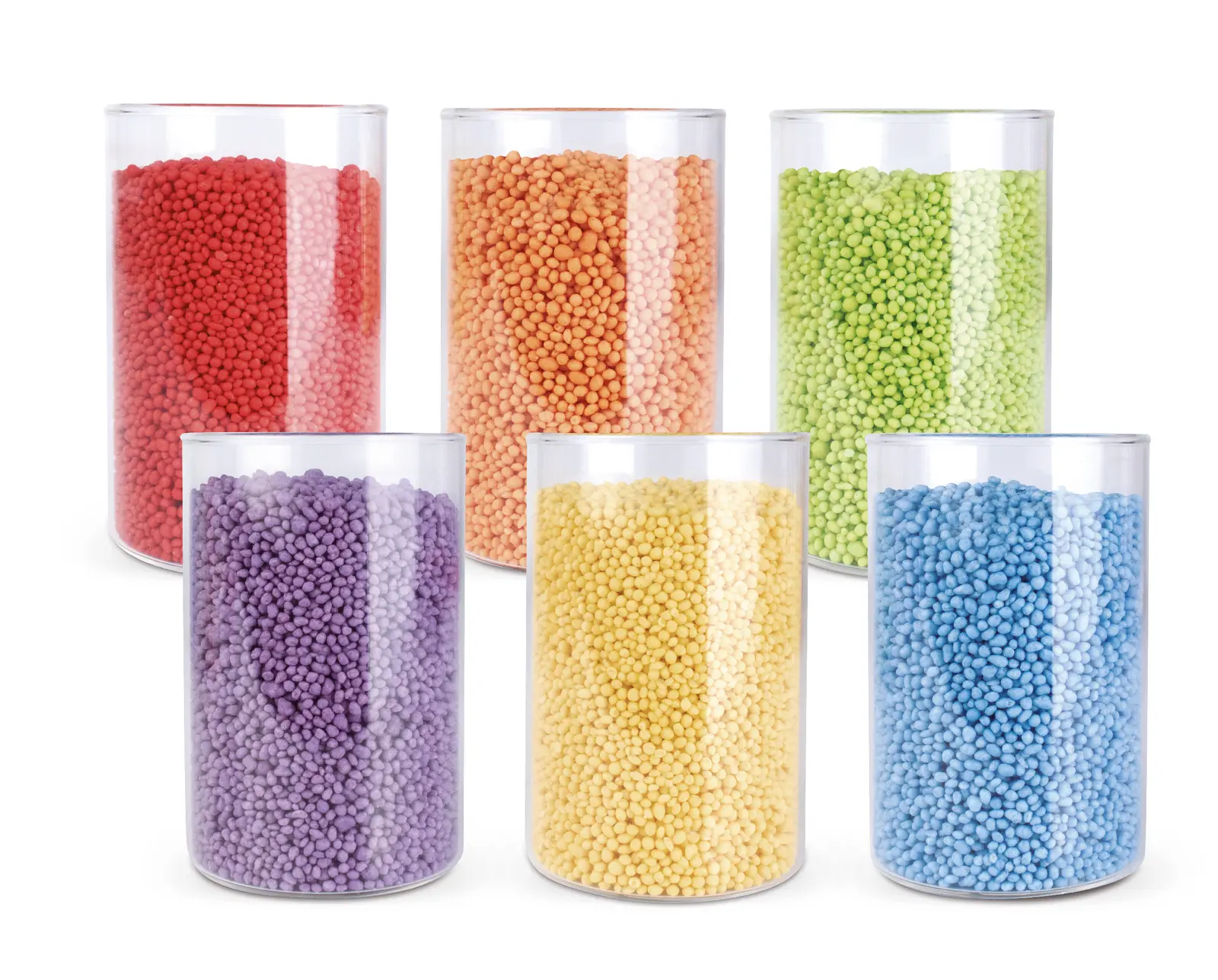 Selection of Crunchy Pearl products in transparent containers